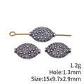 Dotted Oval Silver Tone Small Hole Spacer Beads For Jewelry Making view 3