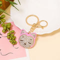 Rhinestone Fox Face Keychain Enamel Metal Bag Charm view 3