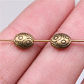 Sun Pattern Oval Beads in 2 Metal Finishes for Jewelry Making view 6
