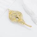 Red Green Gold Tone Peacock Two Designs Metal Brooch Pin view 4