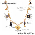 Gold DIY Heart Charm Necklace Bracelet Pendant Set view 8