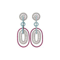 Crystal Oval Statement Drop Earrings in Four Colorways view 5