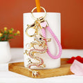 Pearl Accent Chinese Dragon Keychains with Braided and Fortune Straps view 11