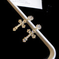Crystal Cross Earrings and Pendant Necklaces in Two Tones view 9
