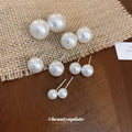 White Pearl Look Stud Earrings in Four Sizes Jewelry view 1