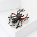Rhinestone Spider Brooch Green Black or Red Black Metal Pin Brooch view 3