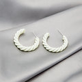 Twisted Color Coated Open Hoop Earrings in Three Colors view 4