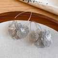 Layered Wire Flower Hook Earrings in Silver and Gold Tone view 6