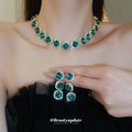 Round Crystal Necklace and Stud Earring Sets in Three Colors view 2