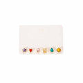 Colorful Geometric Multi Pair Small Stud Earring Card Set view 5