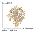 Rhinestone Flower Bouquet Brooch Silver Gold Multicolor view 9