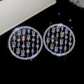 Open Circle Crystal Stud Earrings In Gold And Silver view 7