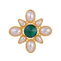 Flower Geometric Pearl Look Metal Brooch Pin for Jackets and Lapels view 1