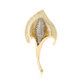 Textured Calla Lily Flower Brooch in Gold or Silver Tone view 1