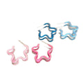 Colorful Wavy Star Outline Stud Earrings in Pink and Blue view 5
