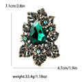 Teardrop Crystal Floral Leaf Brooch With Faceted Crystals And Polished Metal Details view 11