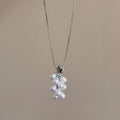 Stone Bead Grape Cluster Pendant Necklaces in Three Colors view 8