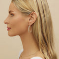 Gold Tone Multi Chain Oval Hoop Earrings Polished Statement Fashion Jewelry view 3