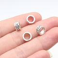 8.2x8.2x4.6mm 0.7g Antique Silver Zinc Alloy Greek Key Pattern Large Hole Spacer Beads for DIY Jewelry