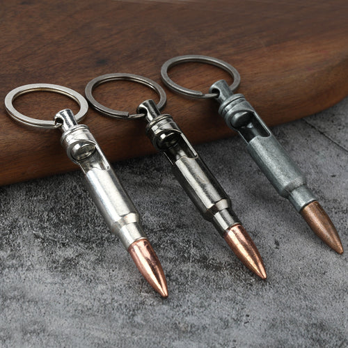 Bullet Head Bottle Opener Zinc Alloy Keychain Gift Pendant