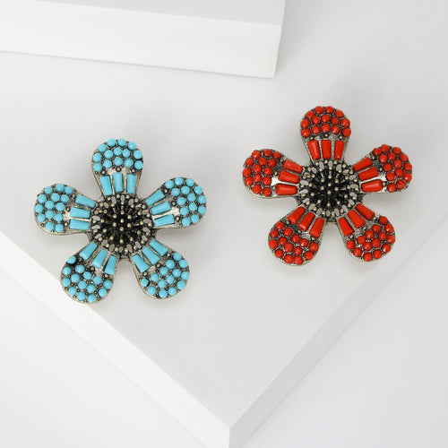 Southwestern Flower brooch shown from the front