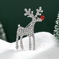Crystal Reindeer Brooch With Decorative Crystal And Enamel Details view 2