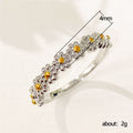 Daisy Flower Half-Eternity Ring In Silver And Gold Tones view 5