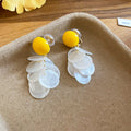 White Shell Disc Clip On Earrings in Three Top Colors view 8