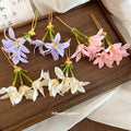 Fabric Flower U-Pin Hair Stick Gold Accent 3 Colors view 2