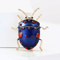Enamel Beetle Brooch in Green and Blue Decorative Lapel Accessory view 2