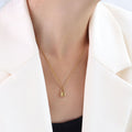 Mini Padlock Pendant Necklace Curb Chain Multiple Finishes view 4