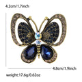 Openwork Crystal Butterfly Brooch in Detailed Metal and Crystal Design view 6