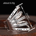 Antique Silver Multi Band Geometric Stack Style Ring view 4