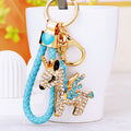 Jeweled Winged Unicorn Keychain with a Braided Wrist Loop view 2