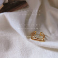 Gold Open Adjustable Ring Square Frame Double Band view 1