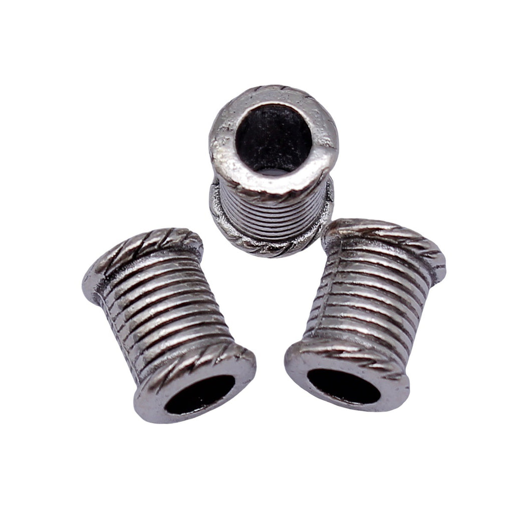11x9.1x9.1mm 2g Antique Silver Zinc Alloy Round Rope Pattern Large Hole Beads for Bracelet Making