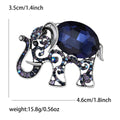 Scrollwork Elephant Brooch With Blue or Red Faceted Stone view 5