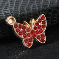 Rhinestone Butterfly Charm Pendant Alloy Six Colors view 4