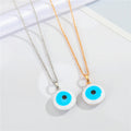 Round Blue Evil Eye Pendant Necklaces in Gold or Silver Tone view 1