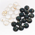 Black and White Gold Fleck Round Resin Cabochon Pieces view 5