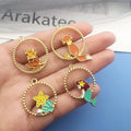 Gold-Tone Leaf and Mermaid Metal Charms with 4 Listed Options view 3