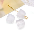 Translucent Glass Tulip Flower and Leaf Beads in Ten Colors view 8