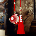 Jeweled Round Fish Vehicle Hanging Ornaments in Four Colors and Cord Only Option view 2