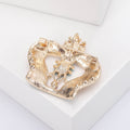 Jeweled Enamel Crown Brooch for Jackets Scarves and Coats view 4