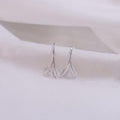 Gold Silver and Rose Gold Tone Leaf Hook Earrings with Polished Finish view 6