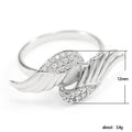 Silver Tone Angel Wing Clear Stone Open Band Statement Ring view 5