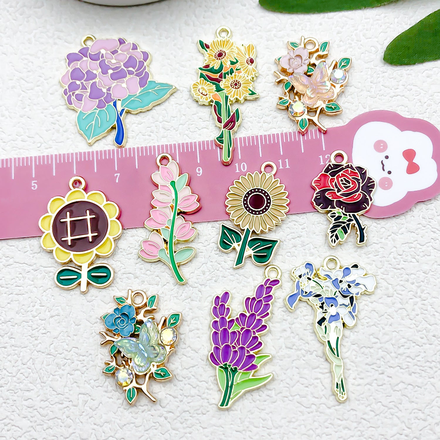 Zinc Alloy Sunflower Iris Flower Charm Pendants for DIY Earrings Necklace Jewelry Making