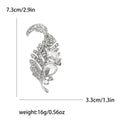 Curled Long Feather Crystal Brooch in Six Metal Colors view 6