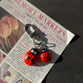 Red Double Ladybug Charm with Silver Tone Lobster Clasp view 5