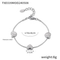Puffed Heart Snake Chain Necklace Bracelet Gold Silver Titanium Steel view 8